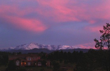 Sunset over Pikes Peak as seen from King's Deer